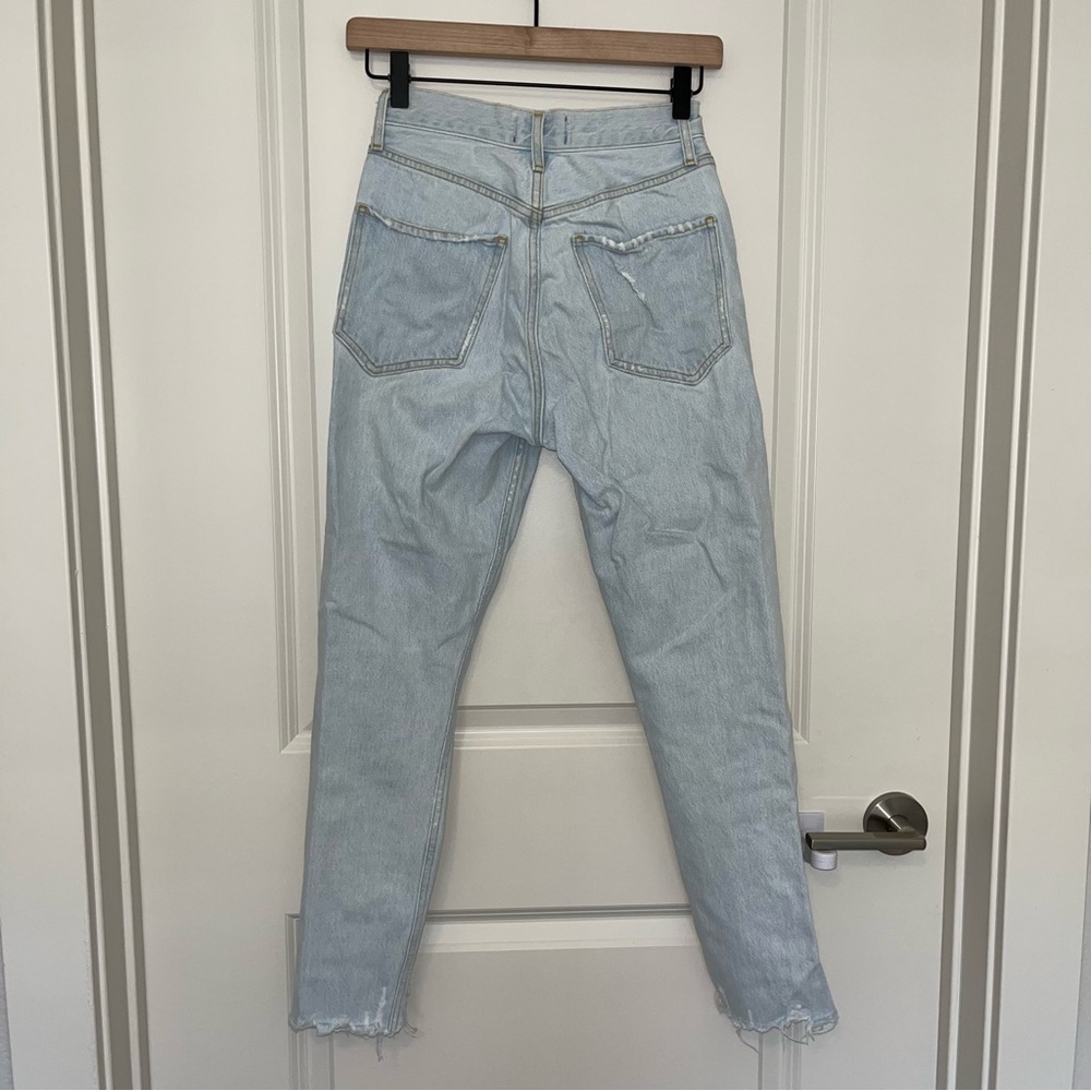 Agolde Jamie High Rise Classic Light Wash Skeptic Distressed Jeans Size 24 - Picture 3 of 5